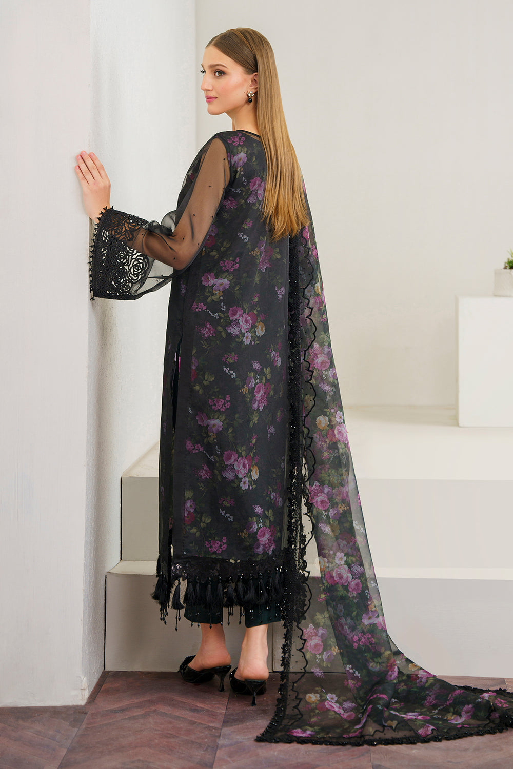 AFROZEH ORGENZA DIGITAL PRINT COLLECTION| TOP PAKISTANI DRESS BY SHAEBIZ