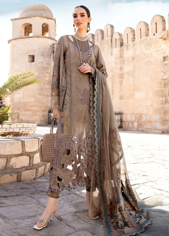 brown chicken kari dress design MARIA B LATEST BROWN CHICKEN KARI LAWN COLLECTION| EID COLLECTION BY S –  Shaebiz Collection