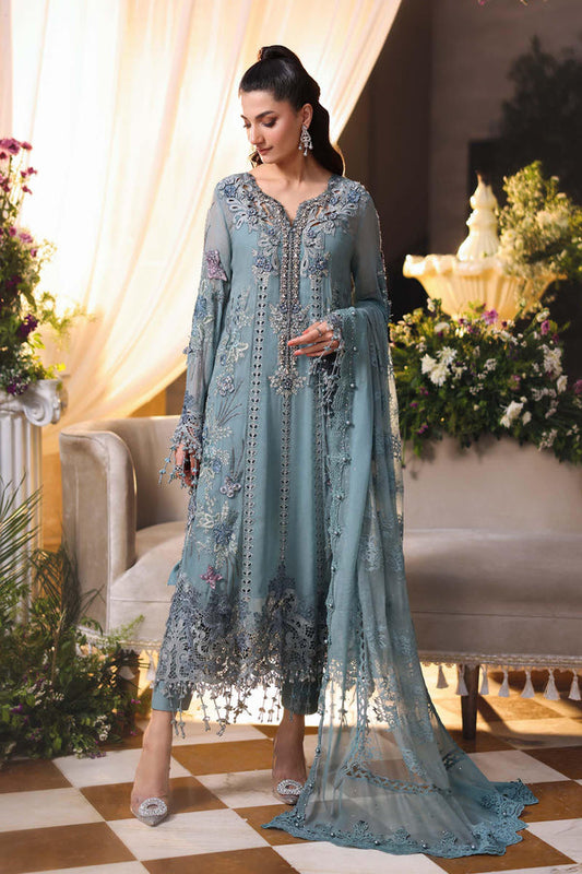 MARIA B CHIFFON EMBROIDERED DRESS| UNSTITCHED PARTY WEAR BY SHAEBIZ