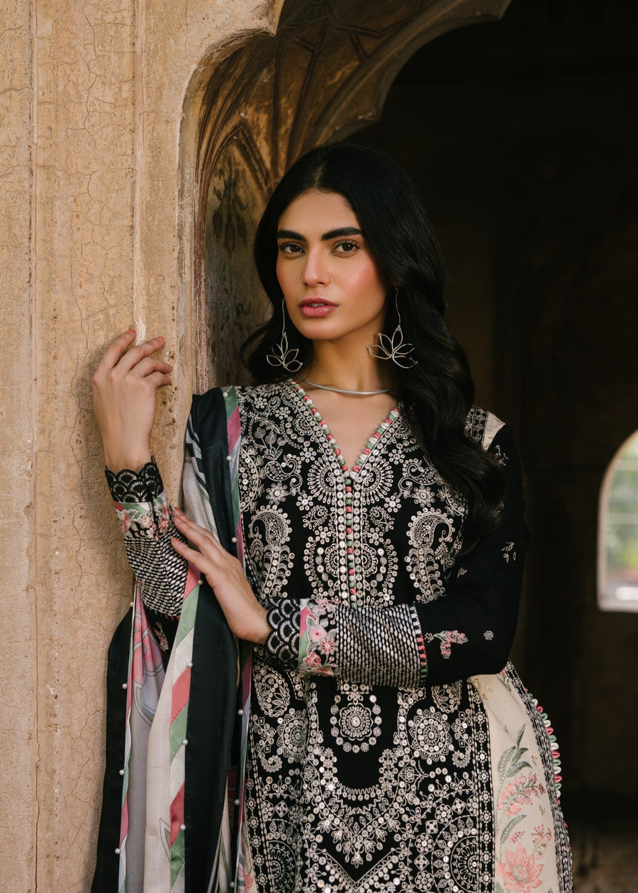 BIN LIYAS NAWABI BLACK | LUXURY LAWN COLLECTION BY SHAEBIZ