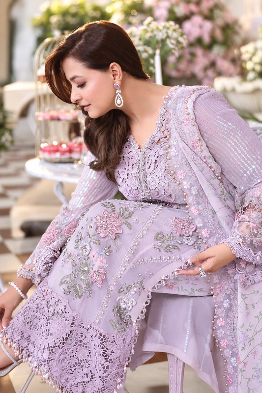 MARIA B LUXURY LILIC CHIFFON COLLECTION| UNSTITCHED FORMAL WEAR BY SHAEBIZ