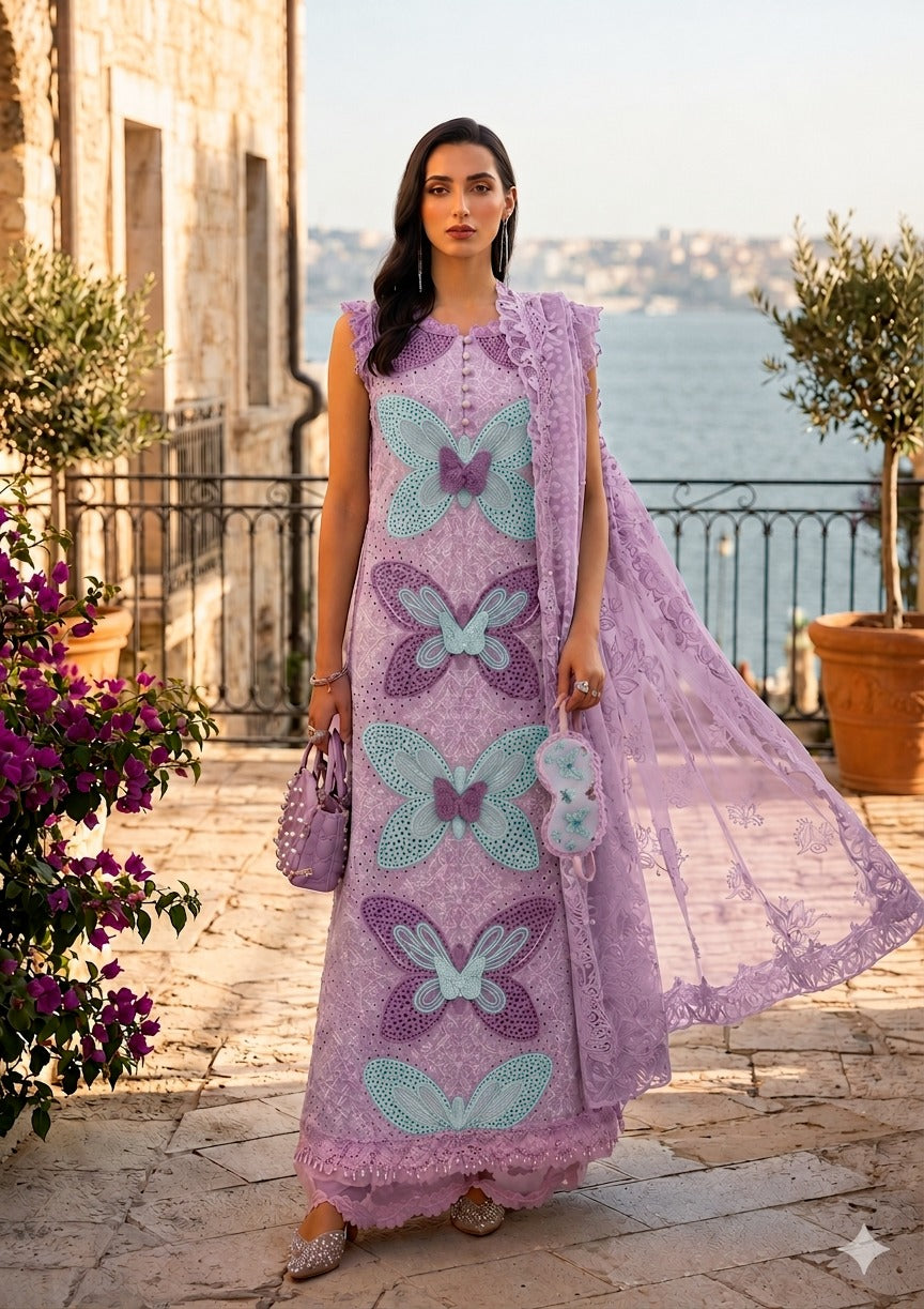 MARIA.B 2026 BUTTERFLY 🦋 LAWN LUXURY CHICKEN KARI UNSTITCH COLLECTION