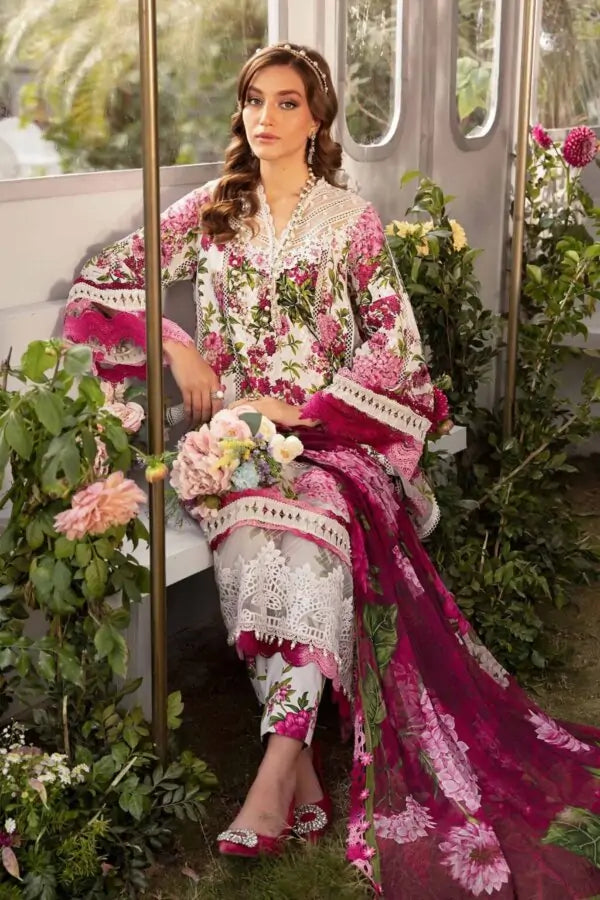 MARIA B M.PRINT SUMMER 2024 LAWN | TOP PAKISTANI DRESS | BY SHAEBIZ