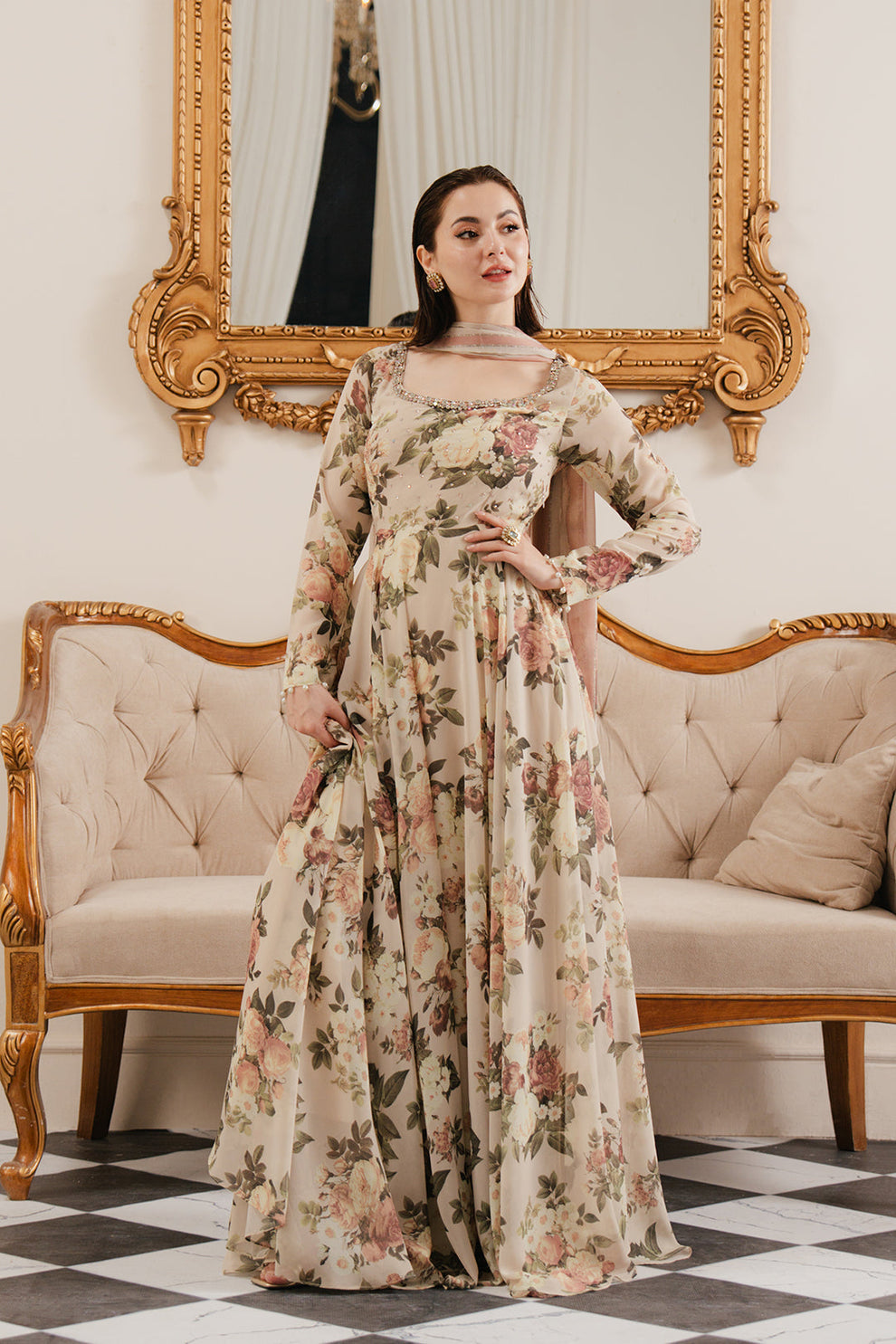 LULUSAR SILK DIGITAL PRINT| UNSTITCHED 3 PC FORMAL WEAR|HANIA AMIR |TO –  Shaebiz Collection