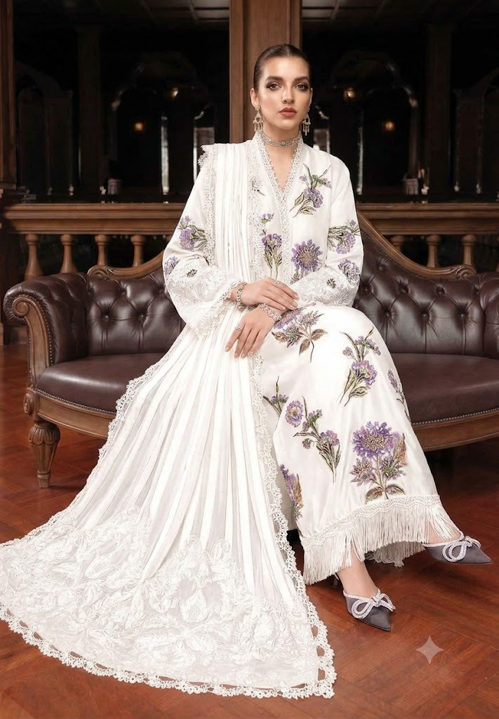 MARIA B LUXURY SHEESHA SILK FORMAL WEAR| UNSTITCHED 3 PCS BY SHAEBIZ
