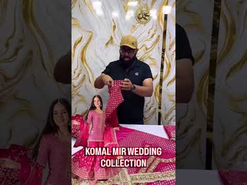 KOMAL MIR LATEST GULABI SHIRT AND GHARARA | UNSTITCHED WEDDING FORMALS BY SHAEBIZ
