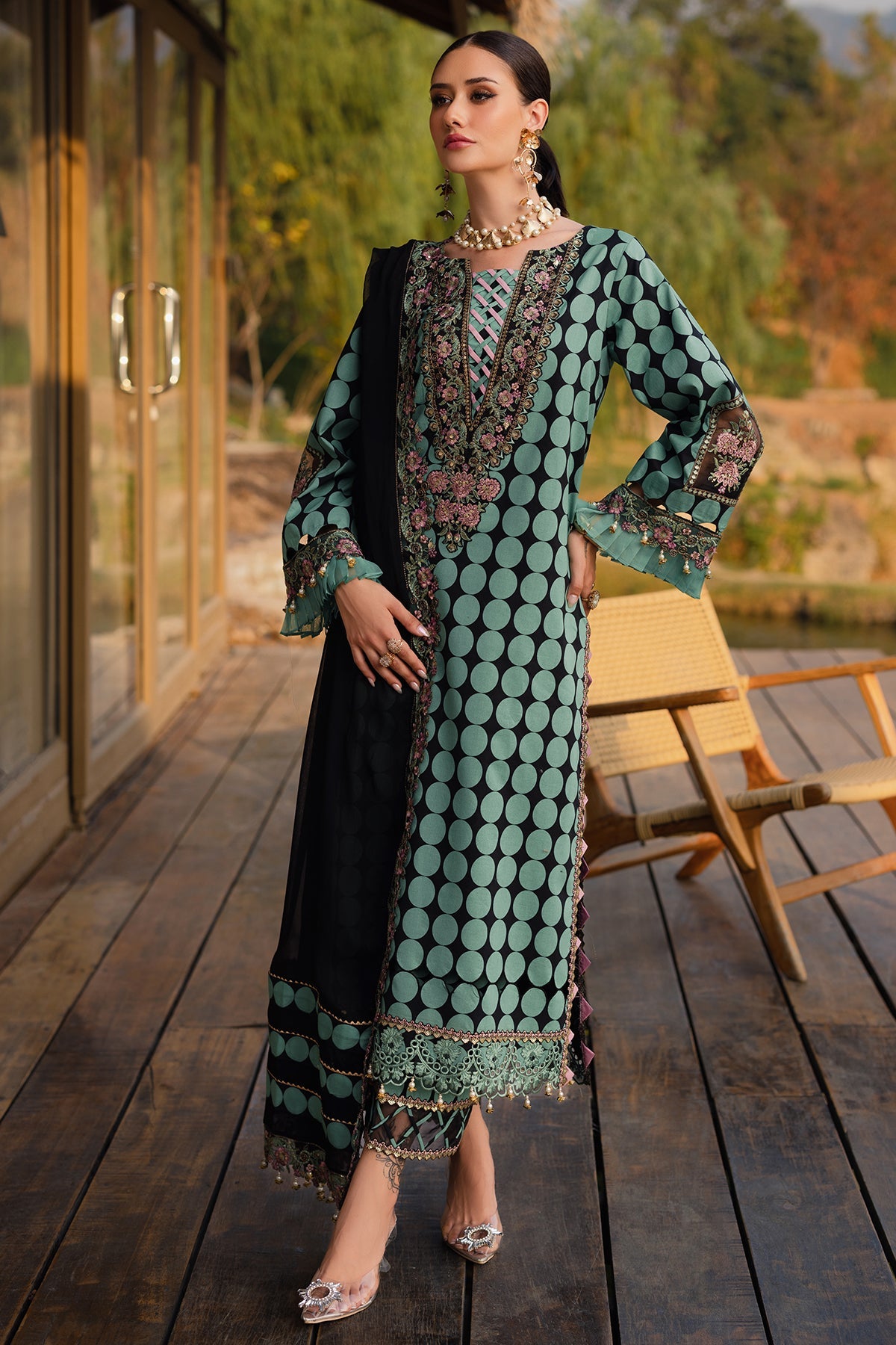 CHARIZMA MINT BREEZE LATEST LAWN COLLECTION| UNSTITCHED 3 PCS | TOP PAKISTANI DRESS BY SHAEBIZ