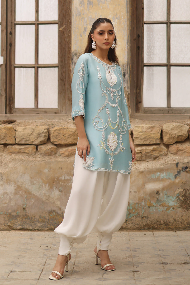 WARDA SALEEM LUXURY RAW SILK FORMAL WEAR| UNSTITCHED 3 PCS BY SHAEBIZ