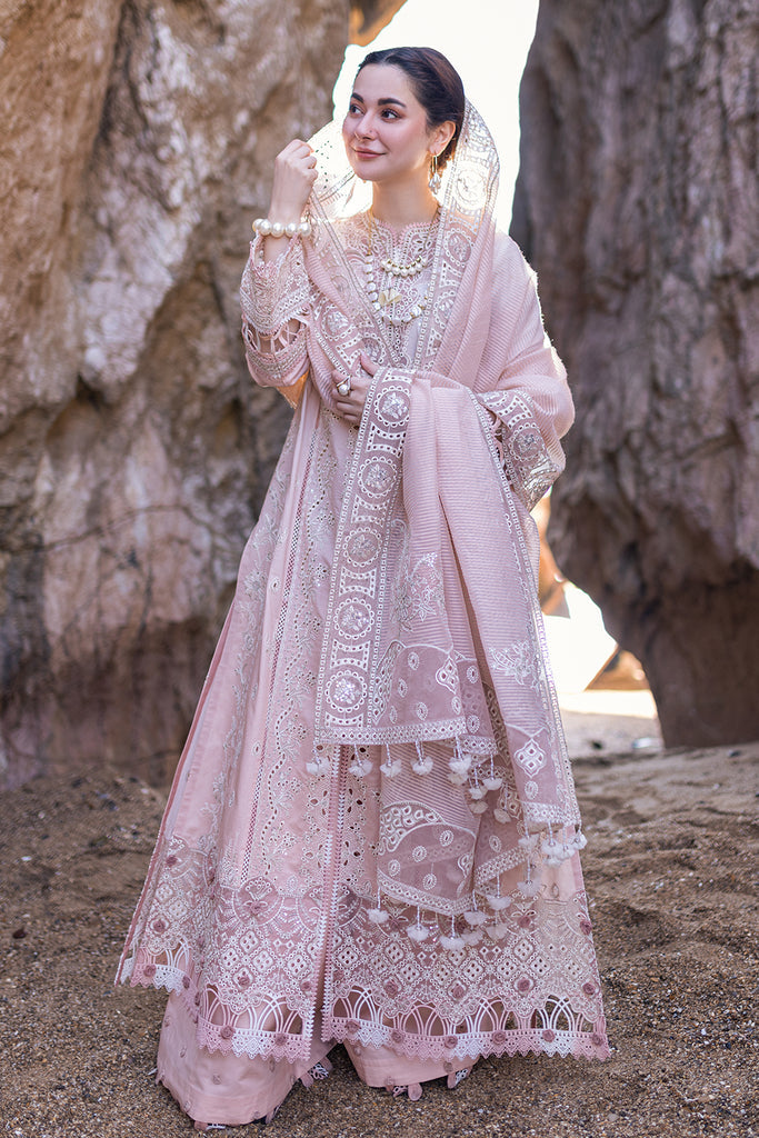 SAHIL KINARE LUXURY LAWN BY QALAMKAR | HANIA AMIR |TOP PAKISTANI DRESS BY SHAEBIZ|