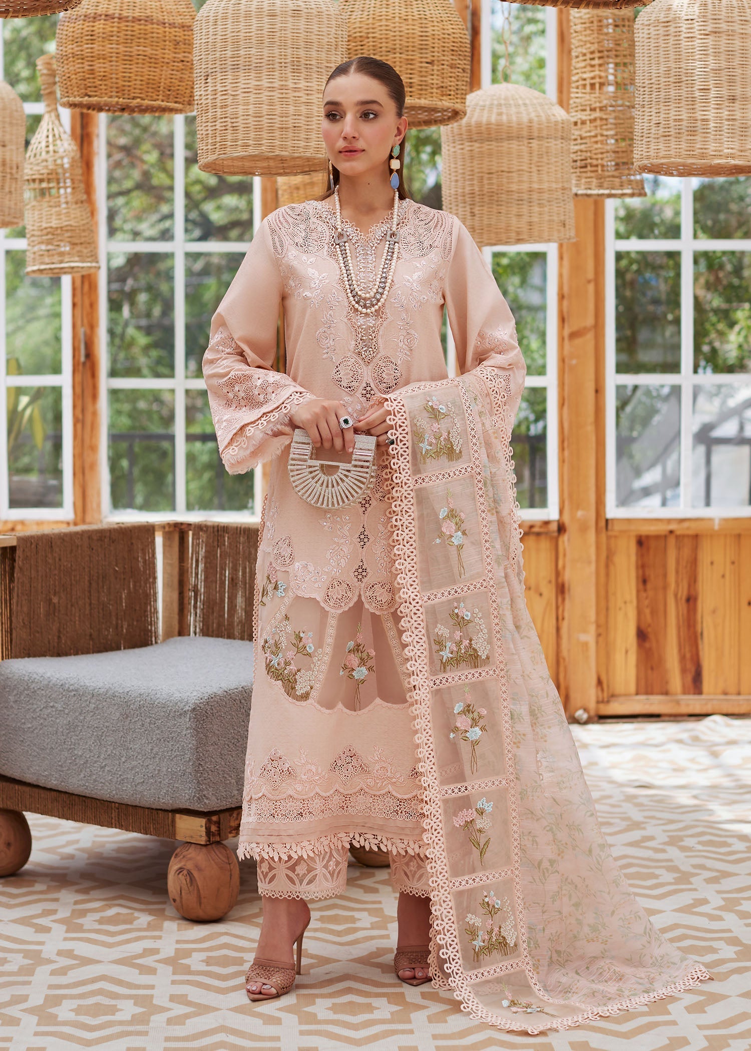 CRIMSON CHICKEN KARI UNSTITCHED LAWN COLLECTION| TOP PAKISTANI DRESS BY SHAEBIZ