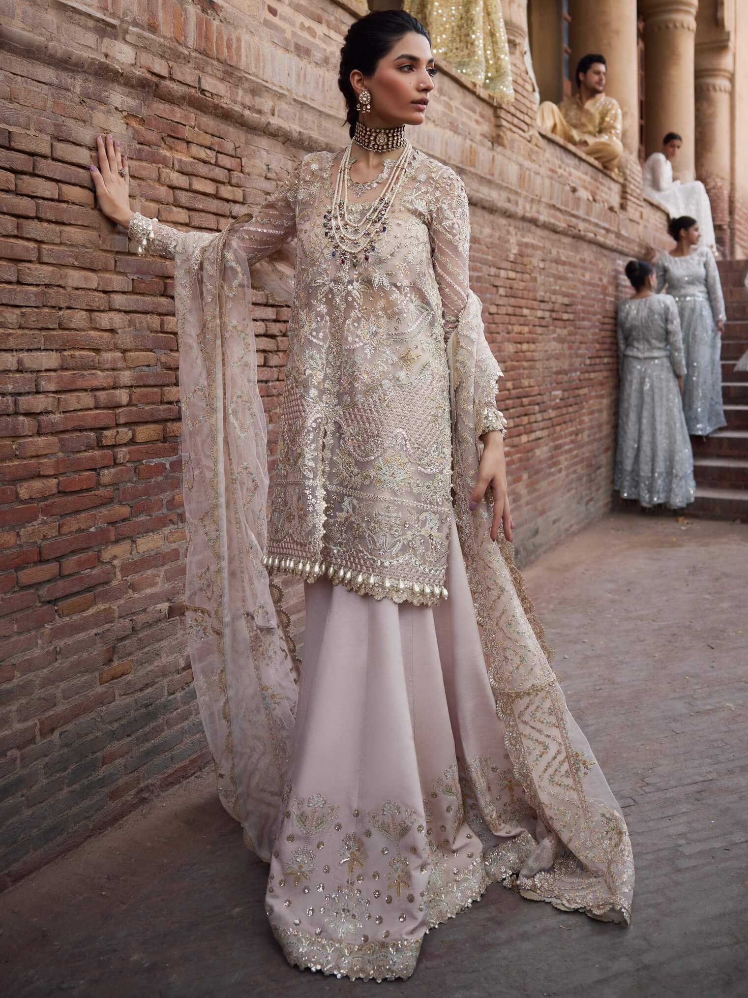 AFROZEH DASATANGOI ORGENZA WEDDING COLLECTION|UNSTITCHED MASTER REPLICA|TOO PAKISTANI DRESS BY SHAEBIZ