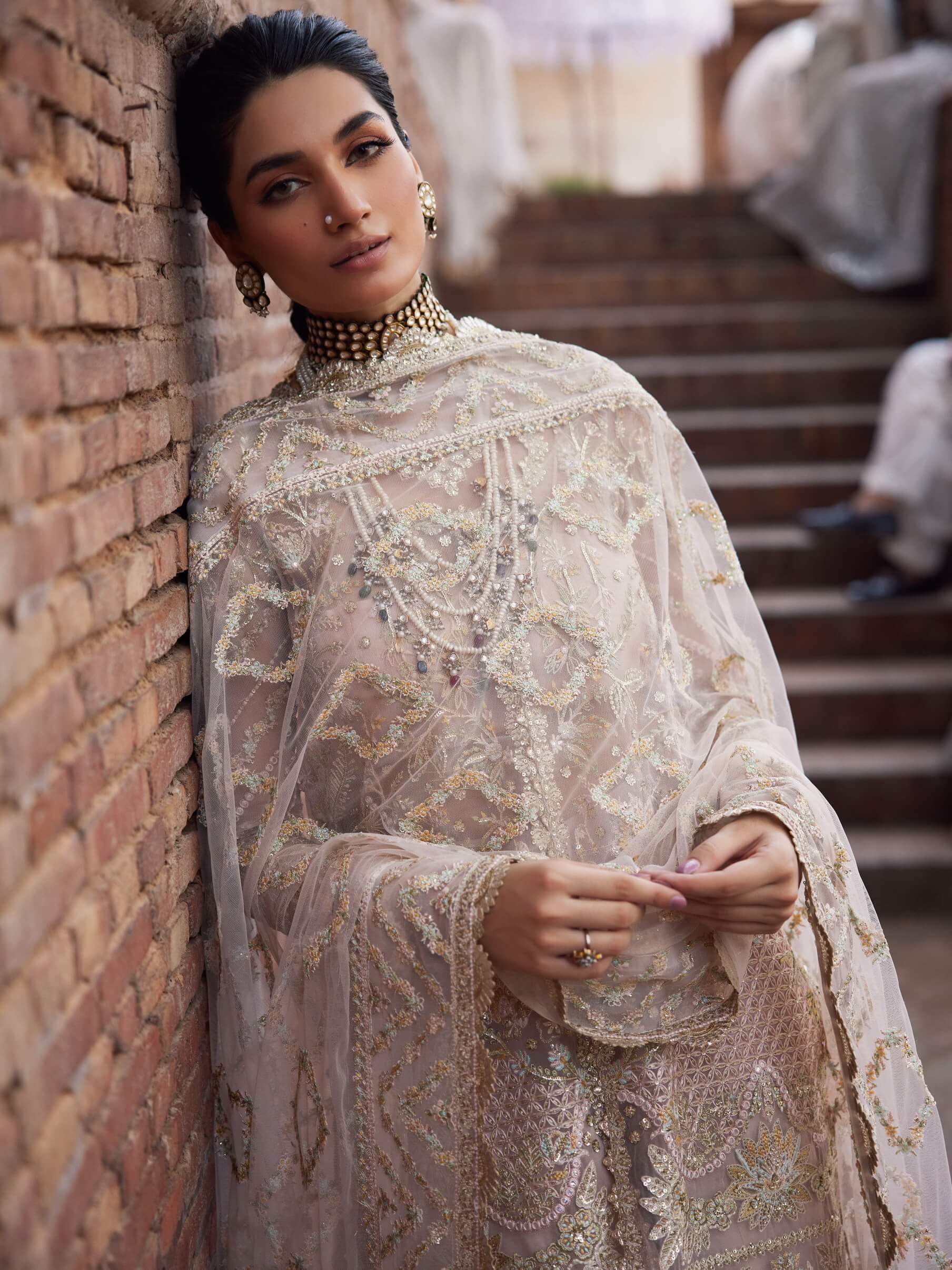 AFROZEH DASATANGOI ORGENZA WEDDING COLLECTION|UNSTITCHED MASTER REPLICA|TOO PAKISTANI DRESS BY SHAEBIZ