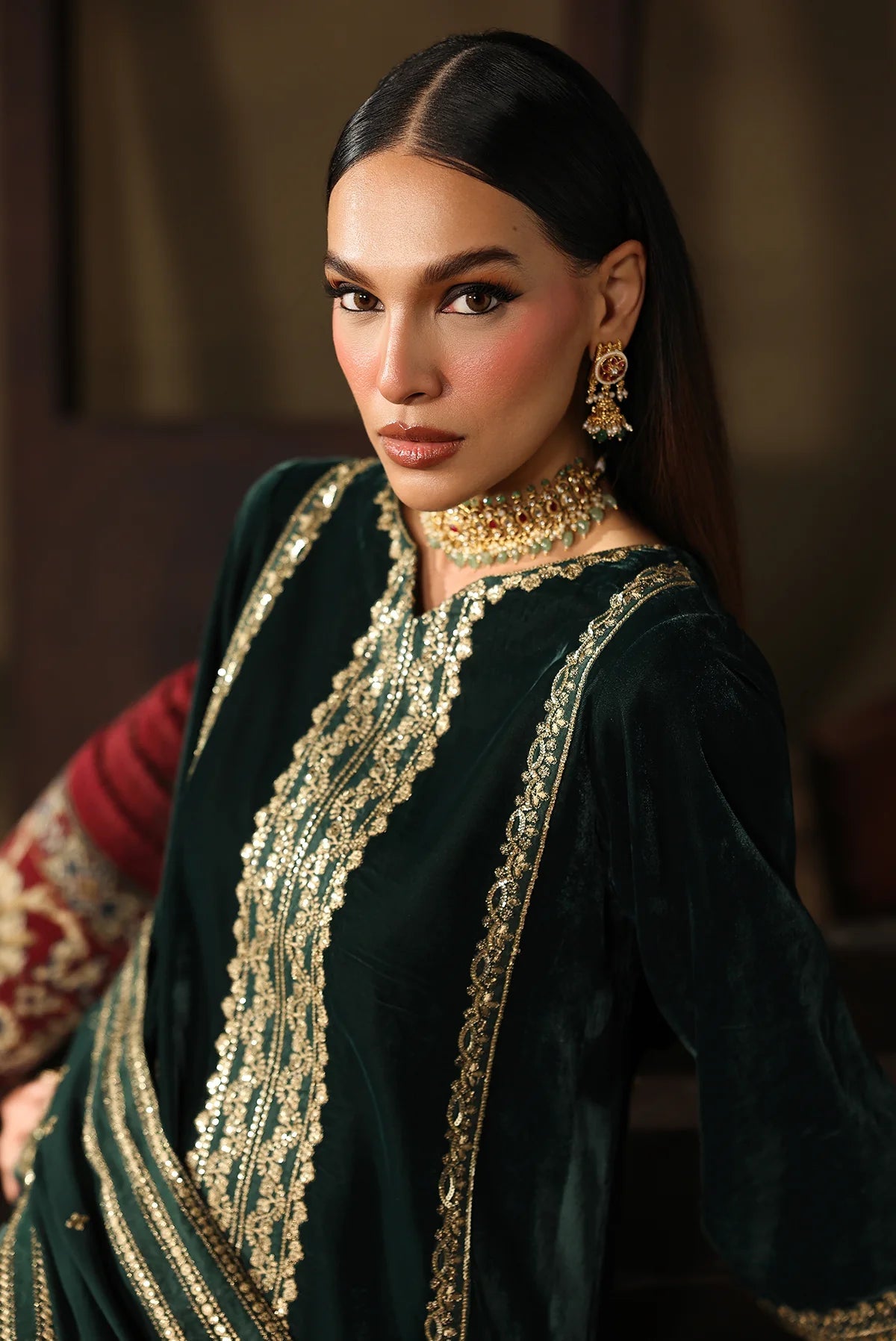 CHARIZMA LUXURY VELVET COLLECTION| UNSTITCHED 3 PCS| TOP PAKISTANI DRESS BY SHAEBIZ