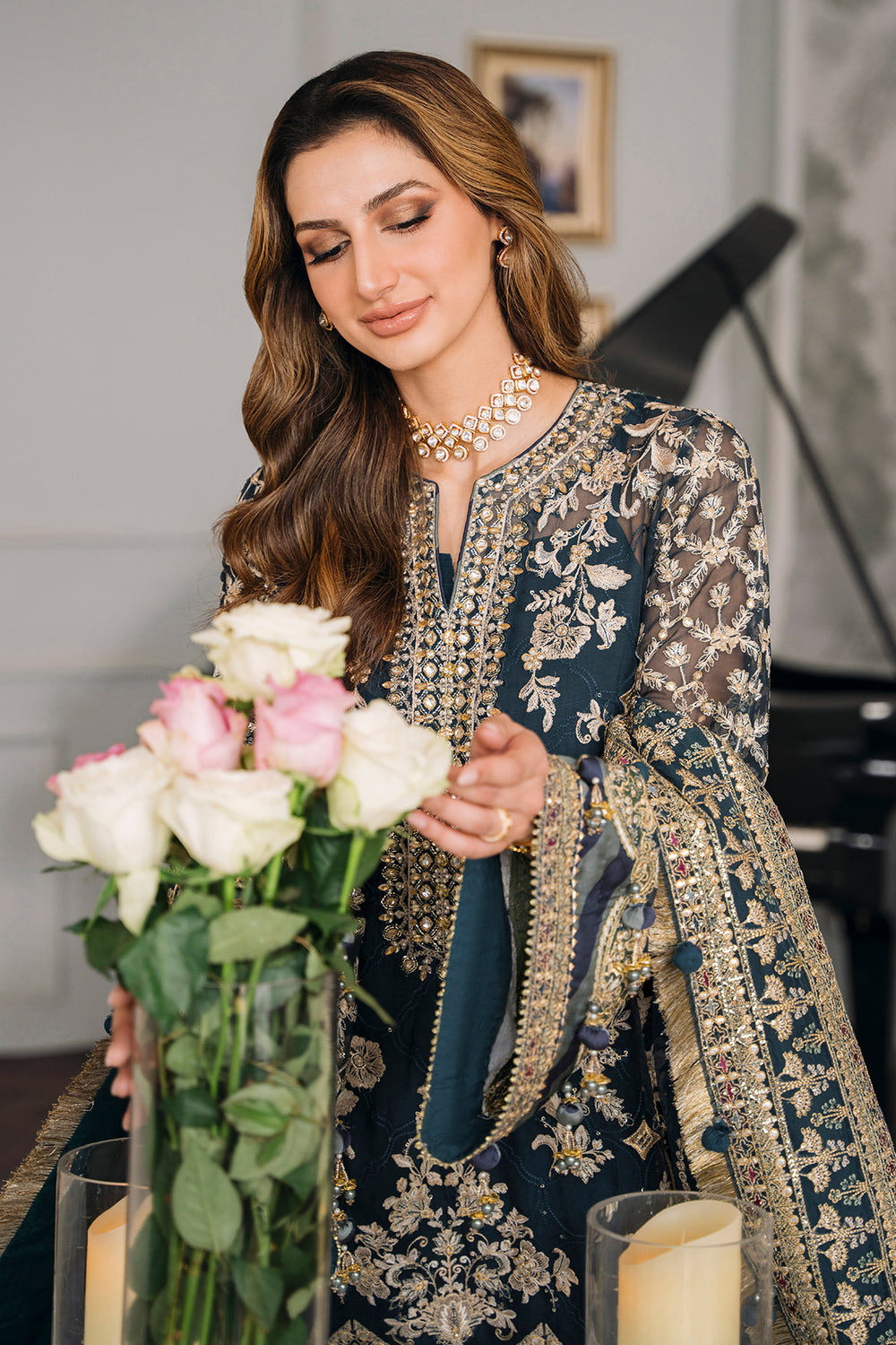 BAROQUE CHANTELLE CHIFFON COLLECTION| UNSTITCHED PARTY WEAR| MASTER REPLICA| TOP PAKISTANI DRESS BY SHAEBIZ