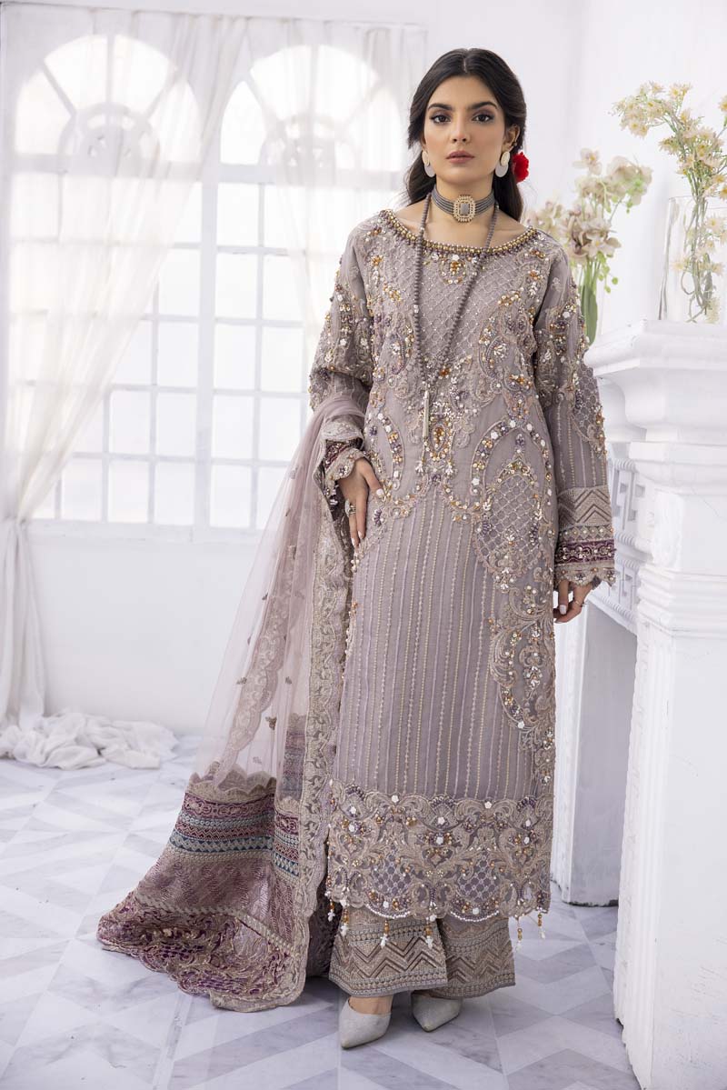 IMROZIA SKILLED PURPLE NET COLLECTION| PARTY WEAR| TOP PAKISTANI DRESS BY SHAEBIZ