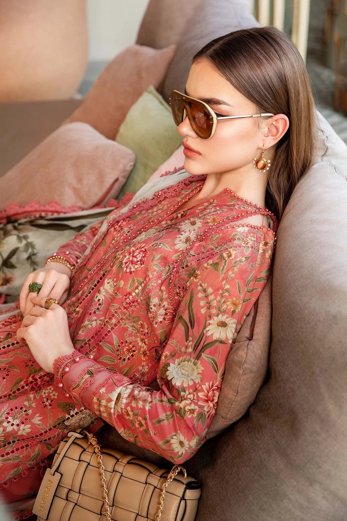 MARIA B EMBROIDERED MPRINT| LATEST 2025 EID COLLECTION| TOP PAKISTANI DRESS BY SHAEBIZ