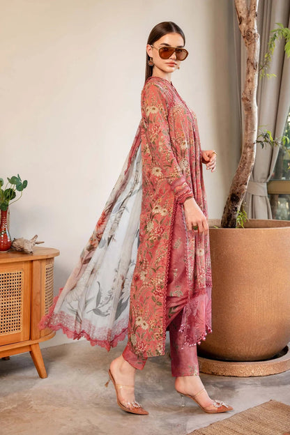 MARIA B EMBROIDERED MPRINT| LATEST 2025 EID COLLECTION| TOP PAKISTANI DRESS BY SHAEBIZ