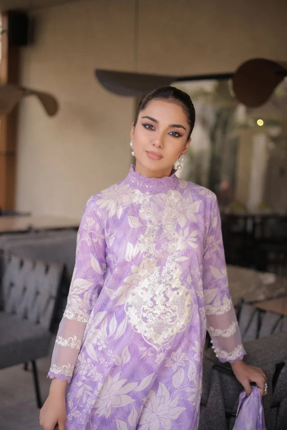ANEELA'S LUXURY PURPLE  LAWN COLLECTION| UNSTITCHED 3 PCS BY SHAEBIZ