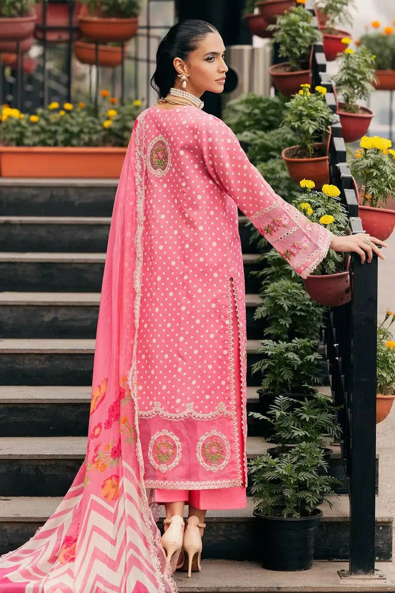 CHARIZMA PINK LUXURY LAWN COLLECTION|UNSTITCHED MASTER REPLICA| TOP PAKISTANI DRESS BY SHAEBIZ