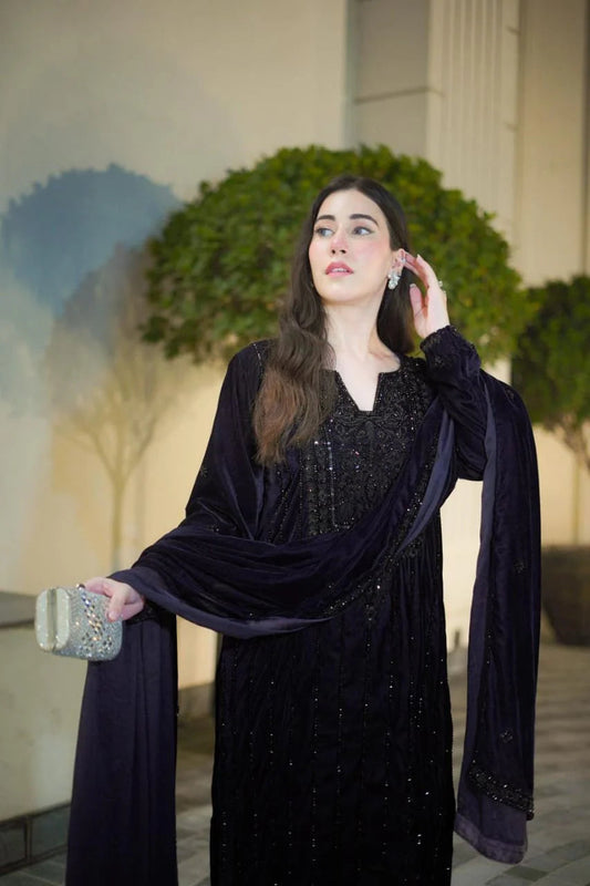 ANEELAS LATEST VELVET COLLECTION| UNSTITCHED PARTY WEAR BY SHAEBIZ