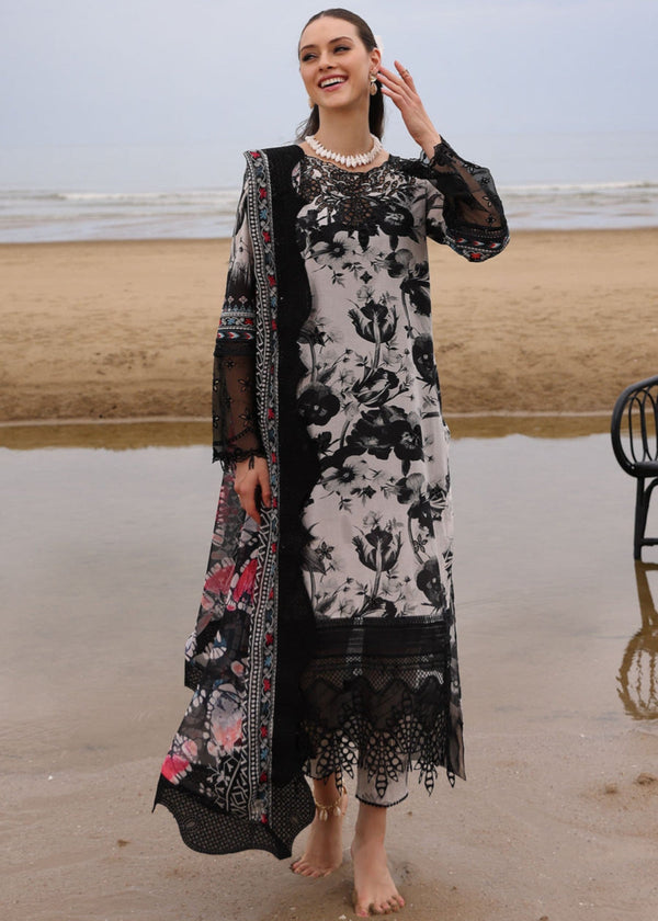 NUREH ZEBRA TWIST LUXURY LAWN COLLECTION| UNSTITCHED 3 PCS| TOP PAKISTANI DRESS BY SHAEBIZ