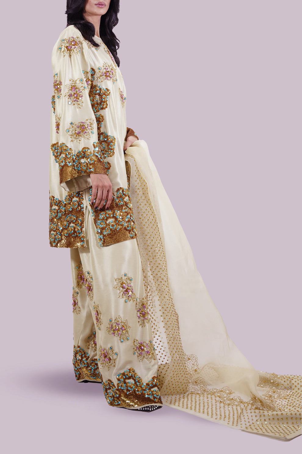 DUREFISHAN MUSE LUXE LUXURY RAW SILK COLLECTION| UNSTITCHED PARTY WEAR BY SHAEBIZ