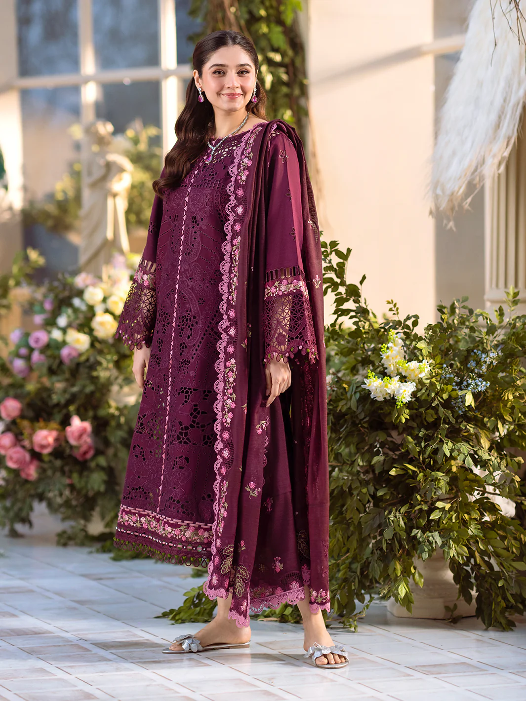 BIN ILYAS FREESIA LUXURY LAWN COLLECTION| UNSTITCHED MASTER REPLICA| TOP PAKISTANI DRESS BY SHAEBIZ