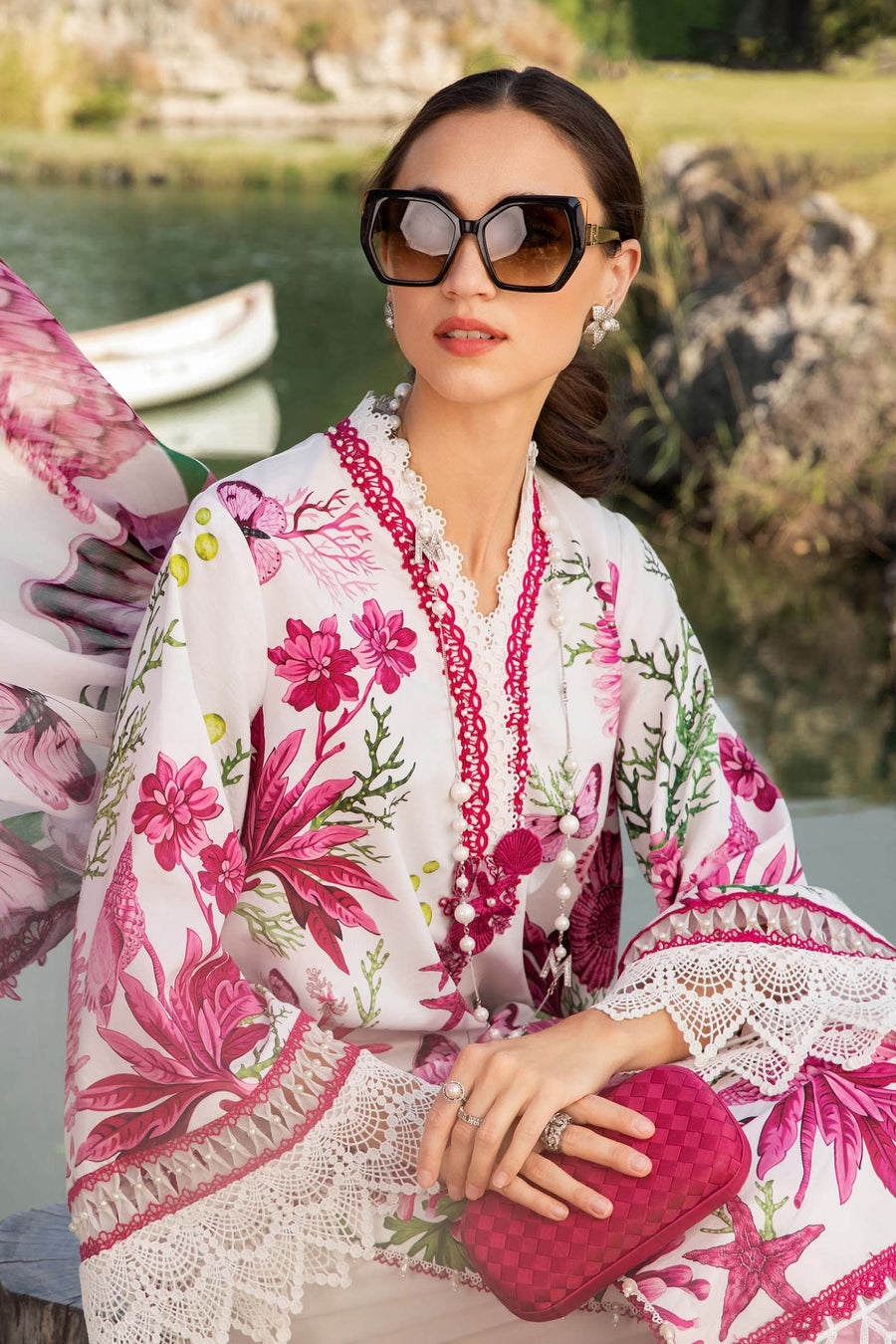 MARIA B MPRINT SWISS LAWN DRESS WITH READY TO WEAR DUPATTA| UNSTITCHED EID COLLECTION| TOP PAKISTANI DRESS BY SHAEBIZ