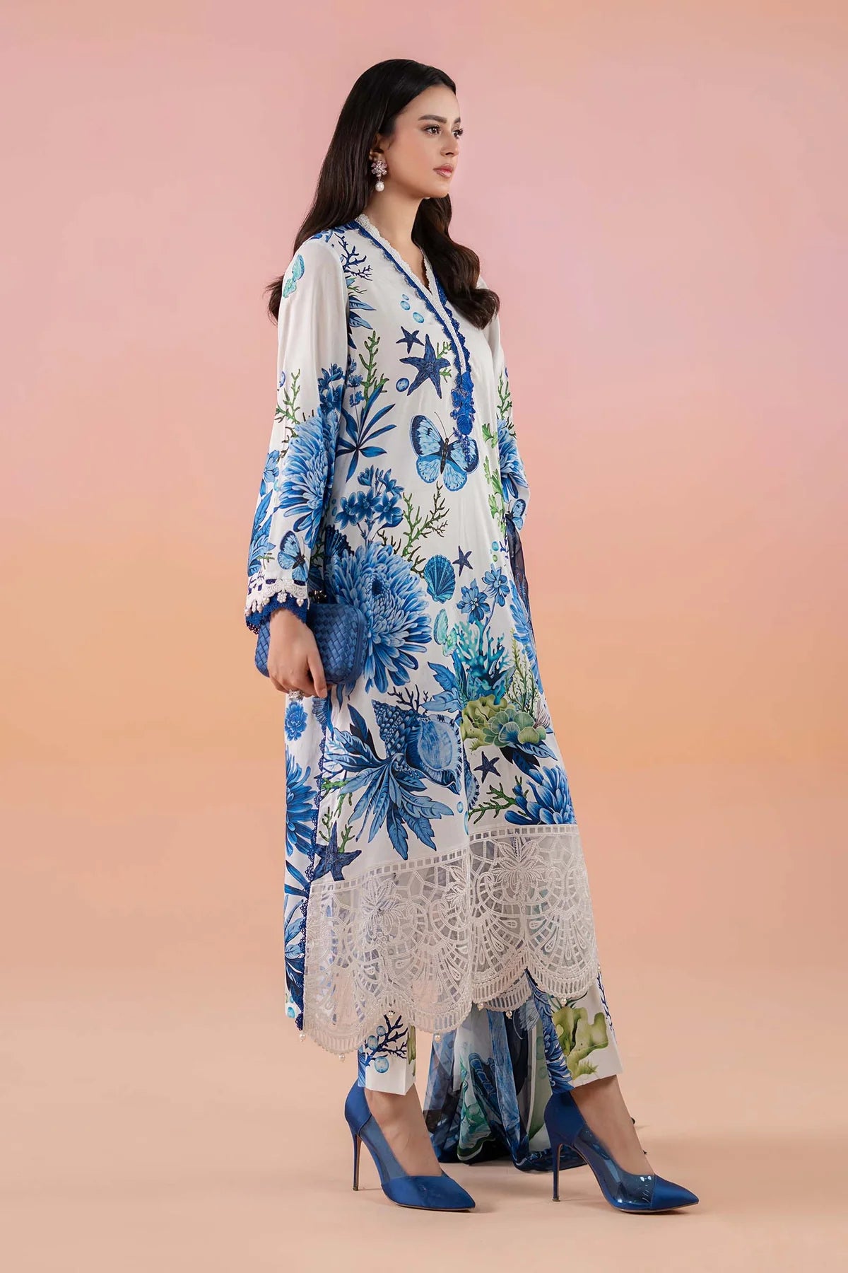 MARIA B LATEST LAWN DRESS WITH READY TO WEAR DUPATTA| UNSTITCHED EID COLLECTION| TOP PAKISTANI DRESS BY SHAEBIZ