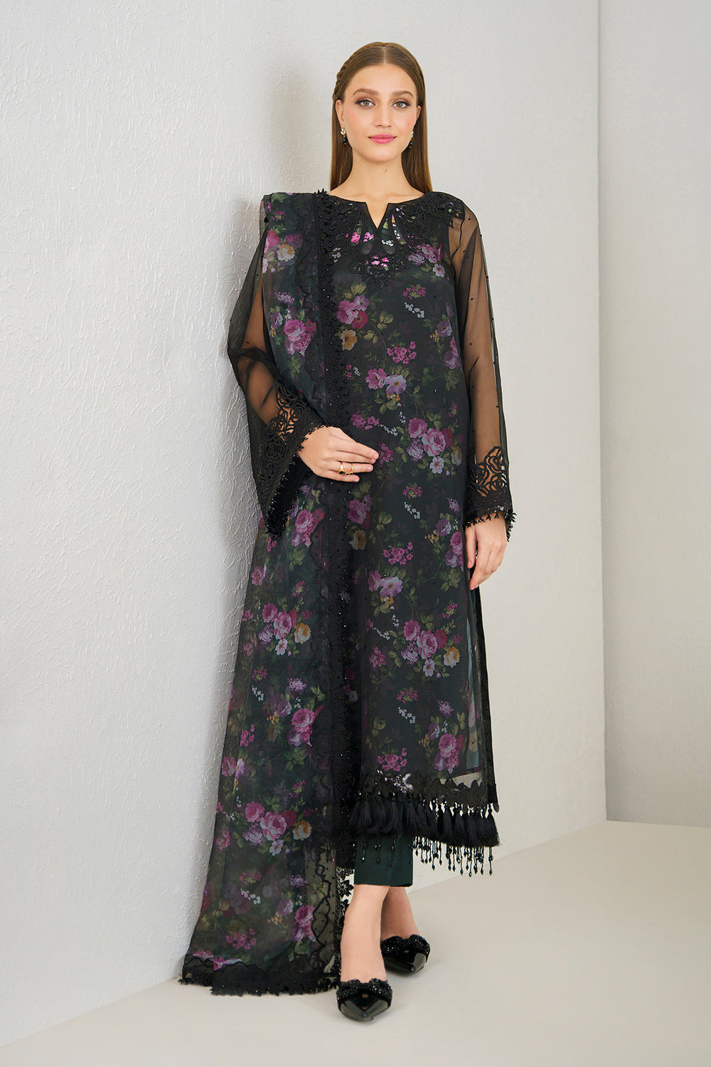 AFROZEH ORGENZA DIGITAL PRINT COLLECTION| TOP PAKISTANI DRESS BY SHAEBIZ