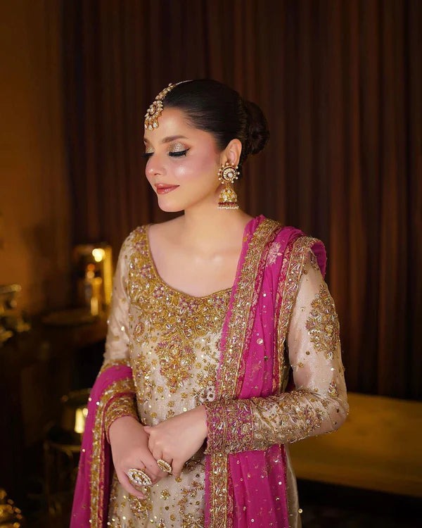 HARIS SHAKEEL MYSORE HAND EMBELLISHED LUXURY WEDDING FORMALS|UNSTITCHED MASTER REPLICA| TOP PAKISTANI DRESS BY SHAEBIZ