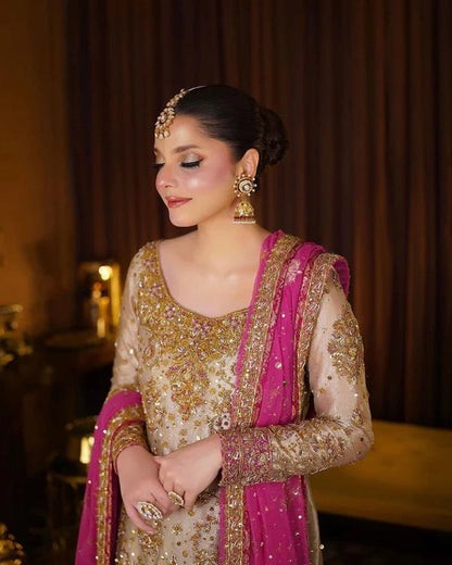 HARIS SHAKEEL MYSORE HAND EMBELLISHED LUXURY WEDDING FORMALS|UNSTITCHED MASTER REPLICA| TOP PAKISTANI DRESS BY SHAEBIZ