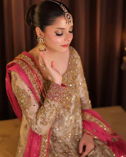 HARIS SHAKEEL MYSORE HAND EMBELLISHED LUXURY WEDDING FORMALS|UNSTITCHED MASTER REPLICA| TOP PAKISTANI DRESS BY SHAEBIZ