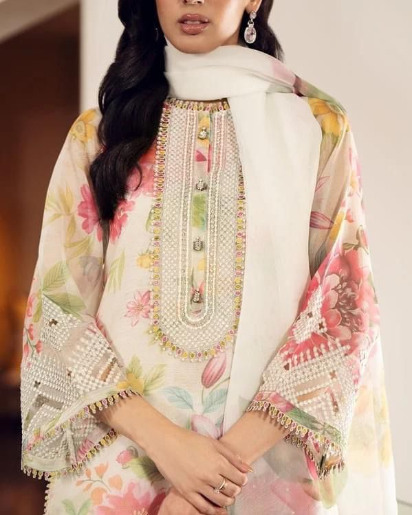 BAROQUE LATEST DIGITAL PRINTED SWISS LAWN| EID COLLECTION 2025| TOP PAKISTANI DRESS BY SHAEBIZ