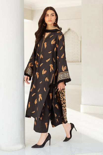 BAROQUE BLACK DIGITAL PRINTED SWISS LAWN COLLECTION| UNSTITCHED EID COLLECTION| TOP PAKISTANI DRESS BY SHAEBIZ