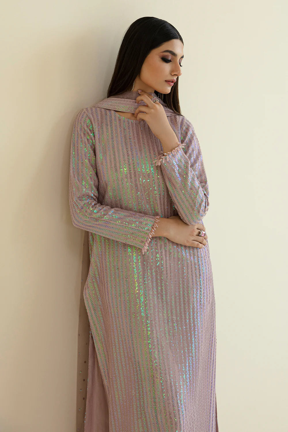 BAROQUE NET EMBROIDERED COLLECTION| TOP PAKISTANI DRESS BY SHAEBIZ