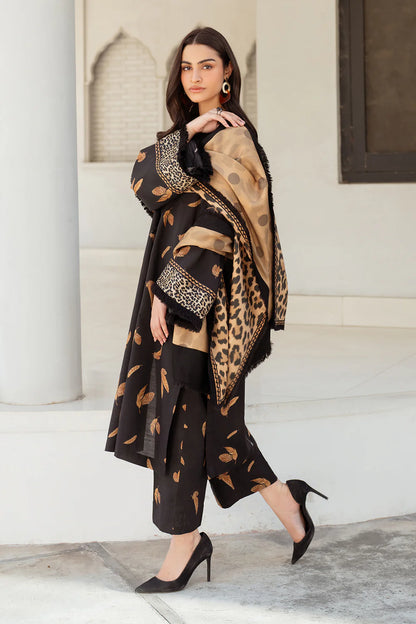 BAROQUE BLACK DIGITAL PRINTED SWISS LAWN COLLECTION| UNSTITCHED EID COLLECTION| TOP PAKISTANI DRESS BY SHAEBIZ