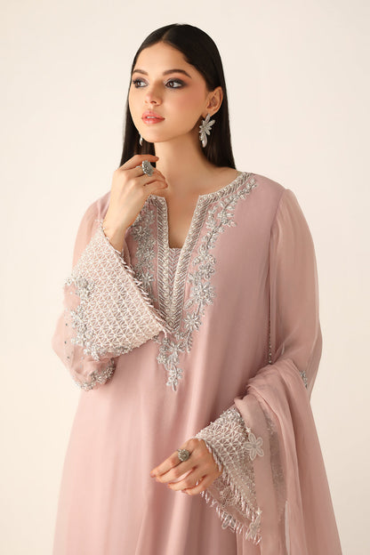 BAROQUE PINKY 3D TASSELS 2026 LUXURY CHIFFON COLLECTION| FORMAL WEAR| TOP PAKISTANI DRESS BY SHAEBIZ