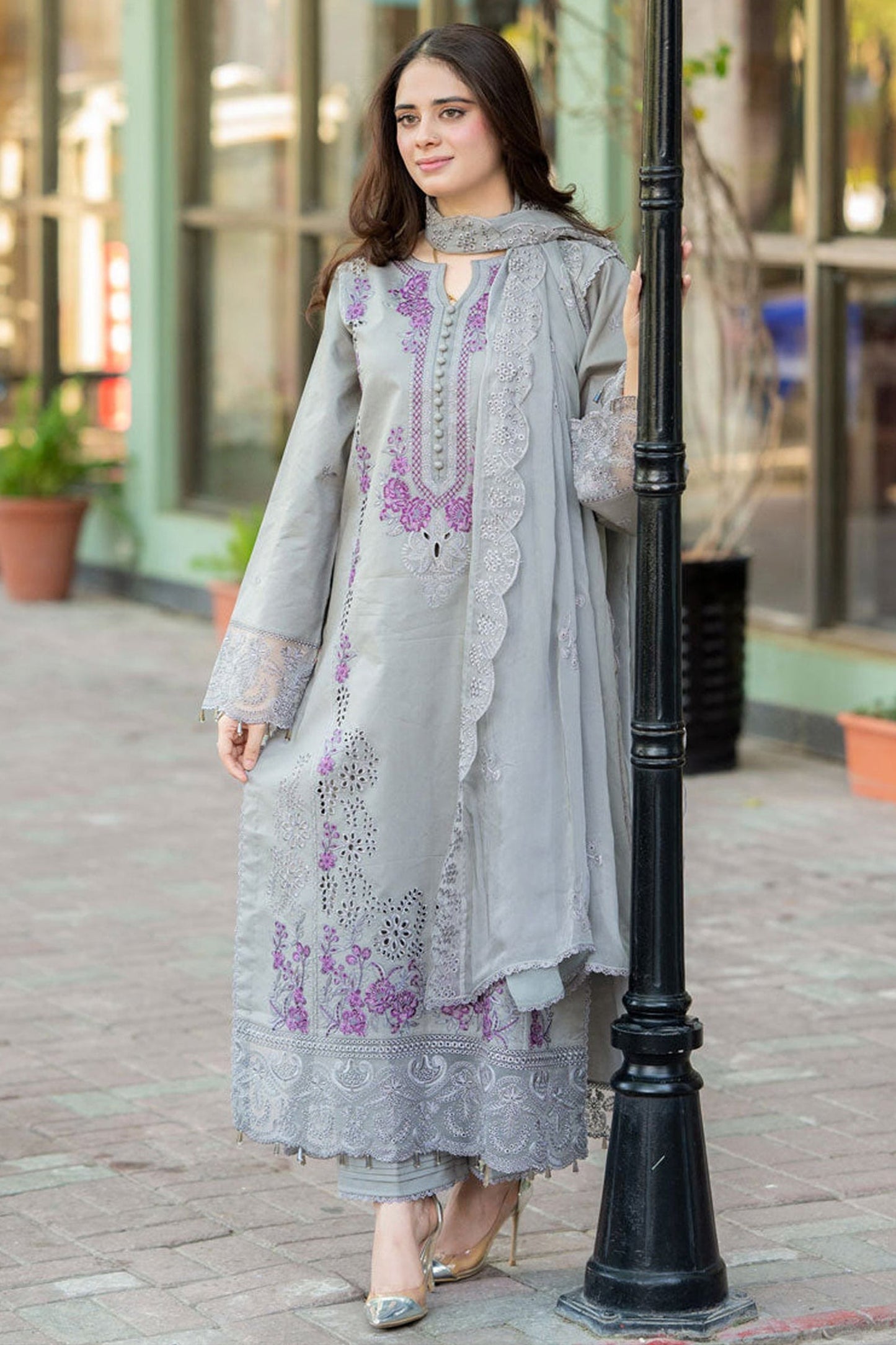 LIBAS EMBROIDERED LUXURY LAWN 2026 COLLECTION| UNSTITCHED 3 PCS BY SHAEBIZ