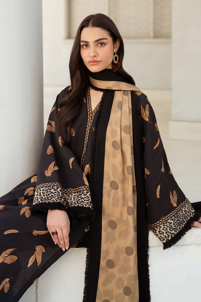 BAROQUE BLACK DIGITAL PRINTED SWISS LAWN COLLECTION| UNSTITCHED EID COLLECTION| TOP PAKISTANI DRESS BY SHAEBIZ