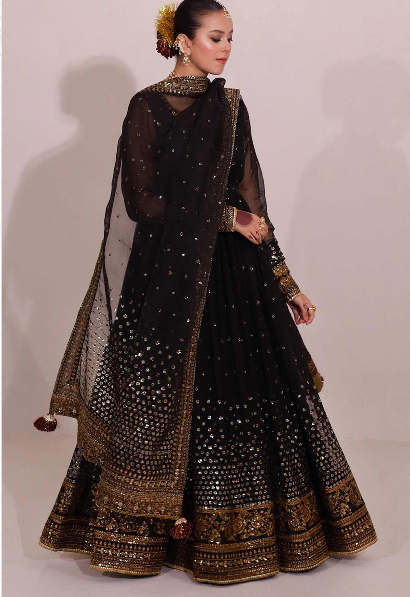 ASIM JOFA BLACK SMOKE LUXURY CHIFFON COLLECTION| MAATER REPLICA| TOP PAKISTANI DRESS BY SHAEBIZ