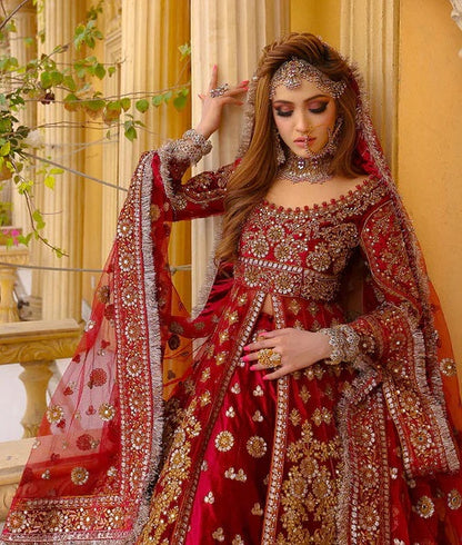 KASHEES NET BRIDAL DRESS|UNSTITCHED BRIDAL COLLECTION| TOP PAKISTANI DRESS BY SHAEBIZ