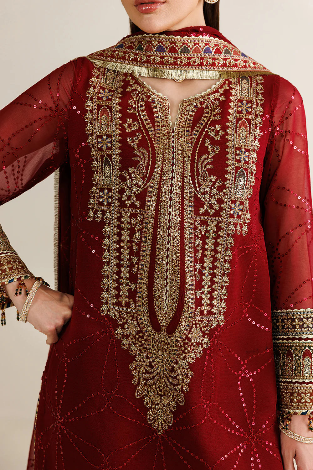 JAZMIN CHIFFON EMBROIDERED DRESS| UNSTITCHED 3 PCS BY SHAEBIZ