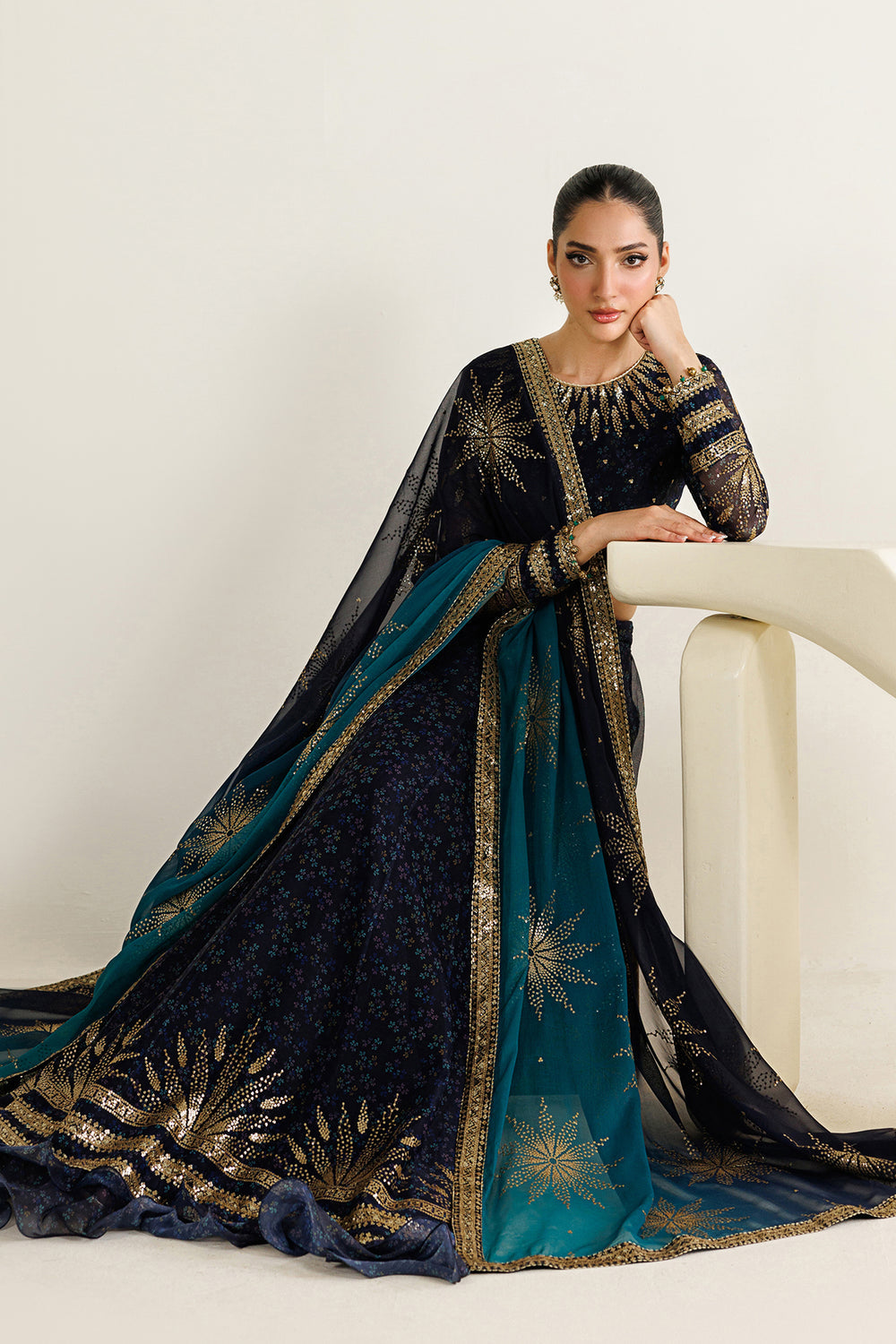 JAZMIN EMBROIDERED CHIFFON VIRAL FROCK COLLECTION| UNSTITCHED 3 PCS BY SHAEBIZ