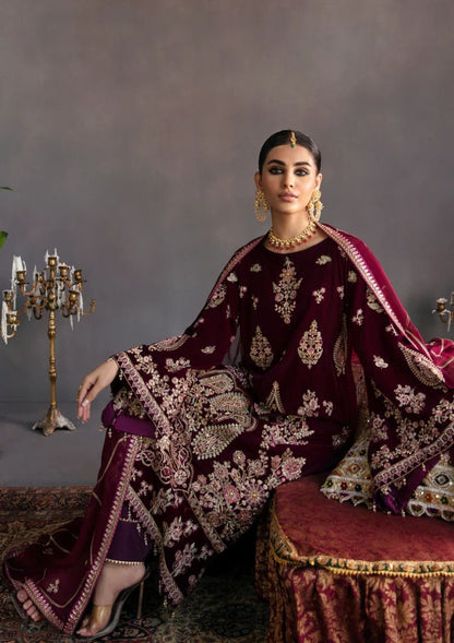 EMAAN ADEEL LUXURY MAKHMAL VELVET COLLECTION| UNSTITCHED WINTER COLLECTION| TOP PAKISTANI DRESS BY SHAEBIZ