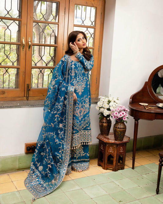 FAIZA SAQLAIN NIRA LUXURY WEDDING COLLECTION| SAJAL ALI | UNSTITCHED MASTER REPLICA BY SHAEBIZ