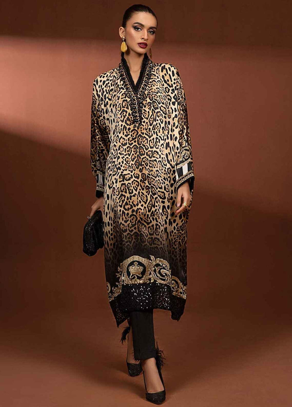 MARIA B SILK HAND EMBROIDERED COLLECTION | UNSTITCHED PARTY WEAR| TOP PAKISTANI DRESS BY SHAEBIZ