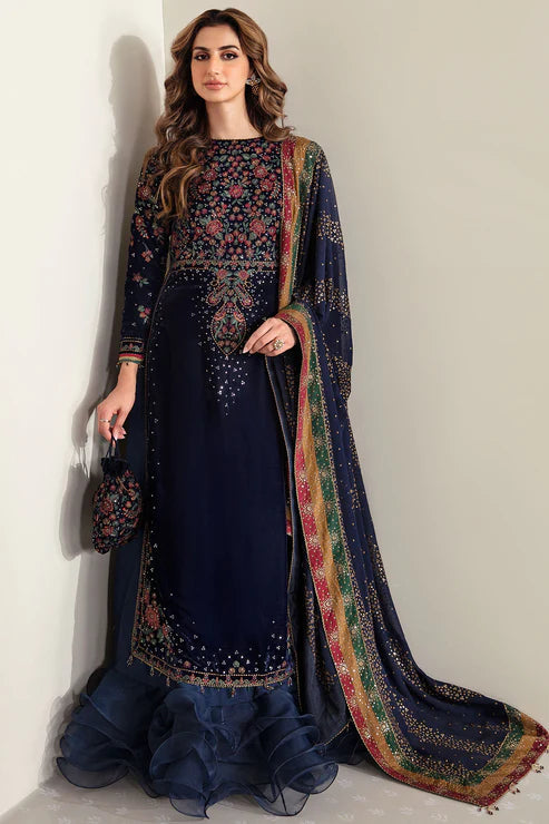 JAZMIN NEW LUXURY VELVET COLLECTION| UNSTITCHED PARTY WEAR| TOP PAKISTANI DRESS BY SHAEBIZ