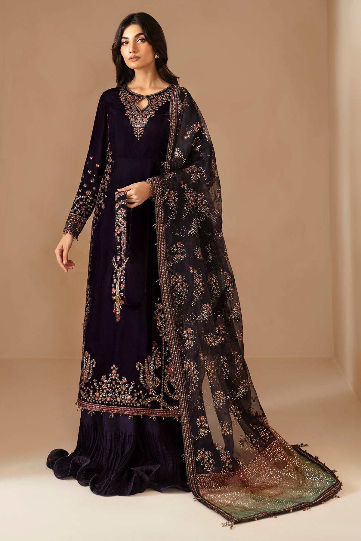 JAZMIN EMBROIDERED VELVET COLLECTION| UNSTITCHED WINTER COLLECTION BY SHAEBIZ