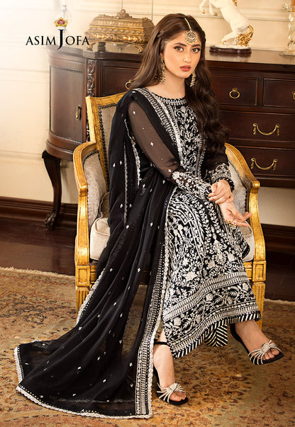 ASIM JOFA BLACK CHIFFON COLLECTION|SAJAL ALI|TOP PAKISTANI DRESS BY SH Shaebiz Collection ASIM JOFA BLACK CHIFFON COLLECTION|SAJAL ALI|TOP PAKISTANI DRESS BY SH Shaebiz Collection